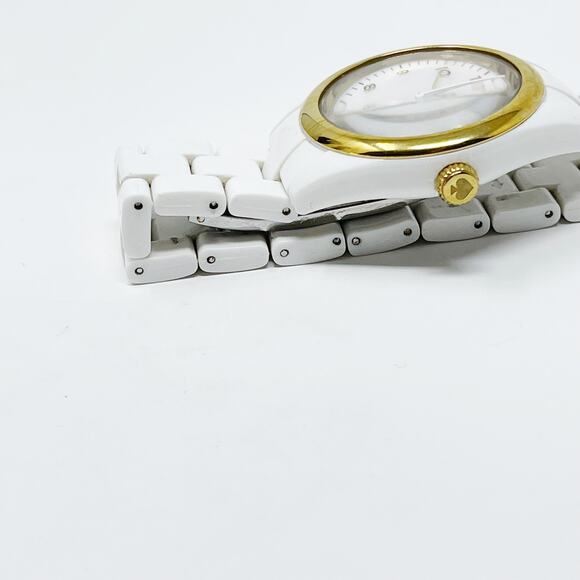 Kate Spade New York White Live Colorfully Watch Gold Tone Ladies Lightweight - Picture 5 of 10